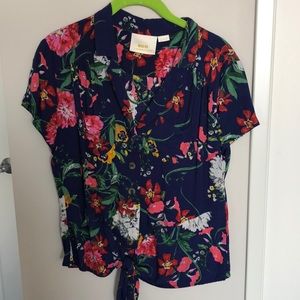 Maeve floral tie button up
